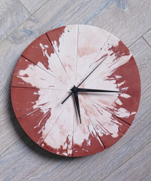 Ručne vyrobené nástenné hodiny - Terracotta explosion