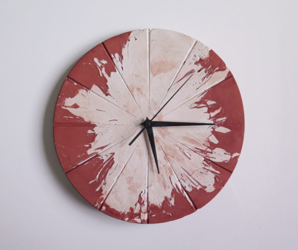 Ručne vyrobené nástenné hodiny - Terracotta explosion