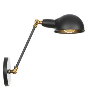Retro nástenná lampa Side20 v čierno zlatej farbe