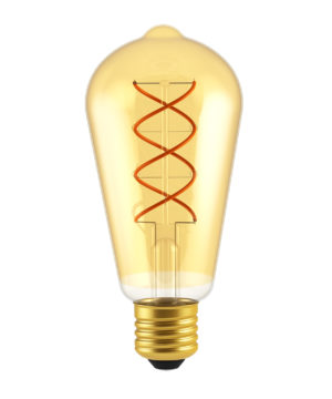 Zlatá LED žiarovka - SPIRAL TEARDROP - 5W, E27, Stmievateľná, 2000K, 250lm | Daylight Italia