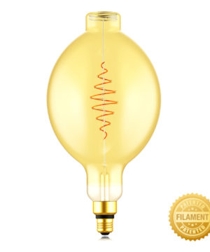 Zlatá LED žiarovka - XXL CROISSANT B180 - 8.5W, E27, Stmievateľná, 2000K, 600lm