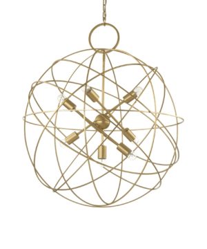 Kovový závesný luster v zlatej farbe KONSE SP7 | Ideal Lux