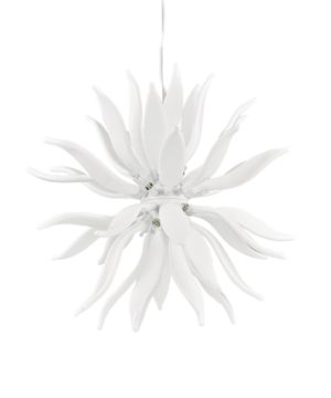 Luxusný sklenený luster LEAVES SP12 v bielej farbe | Ideal Lux