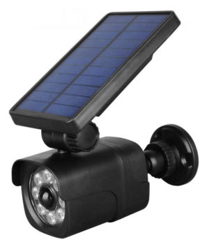 LED nástenné solárne svietidlo s pohybovým senzorom a falošnou kamerou, 4W, IP65, 200lm.