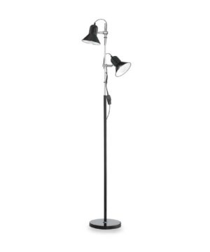 Podlahová lampa s nastaviteľnými tienidlami POLLY PT2, čierna farba | Ideal Lux