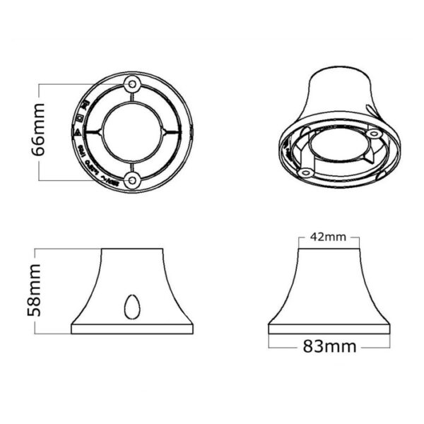 Stropná a nástenná objímka, Termoplast, E27, chrómová farba - Image 3