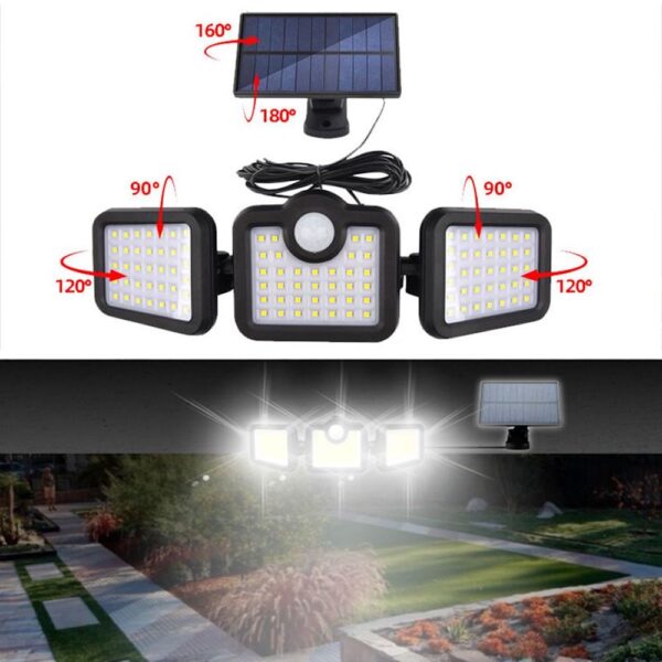 LED nástenná solárna lampa s odnímateľným solárnym panelom, IP65 - Image 5